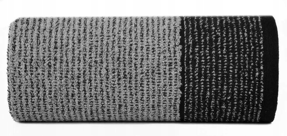 LEON Handowek 70x140 cm Zwart/Zilver 500 gsm - Luxe Katon