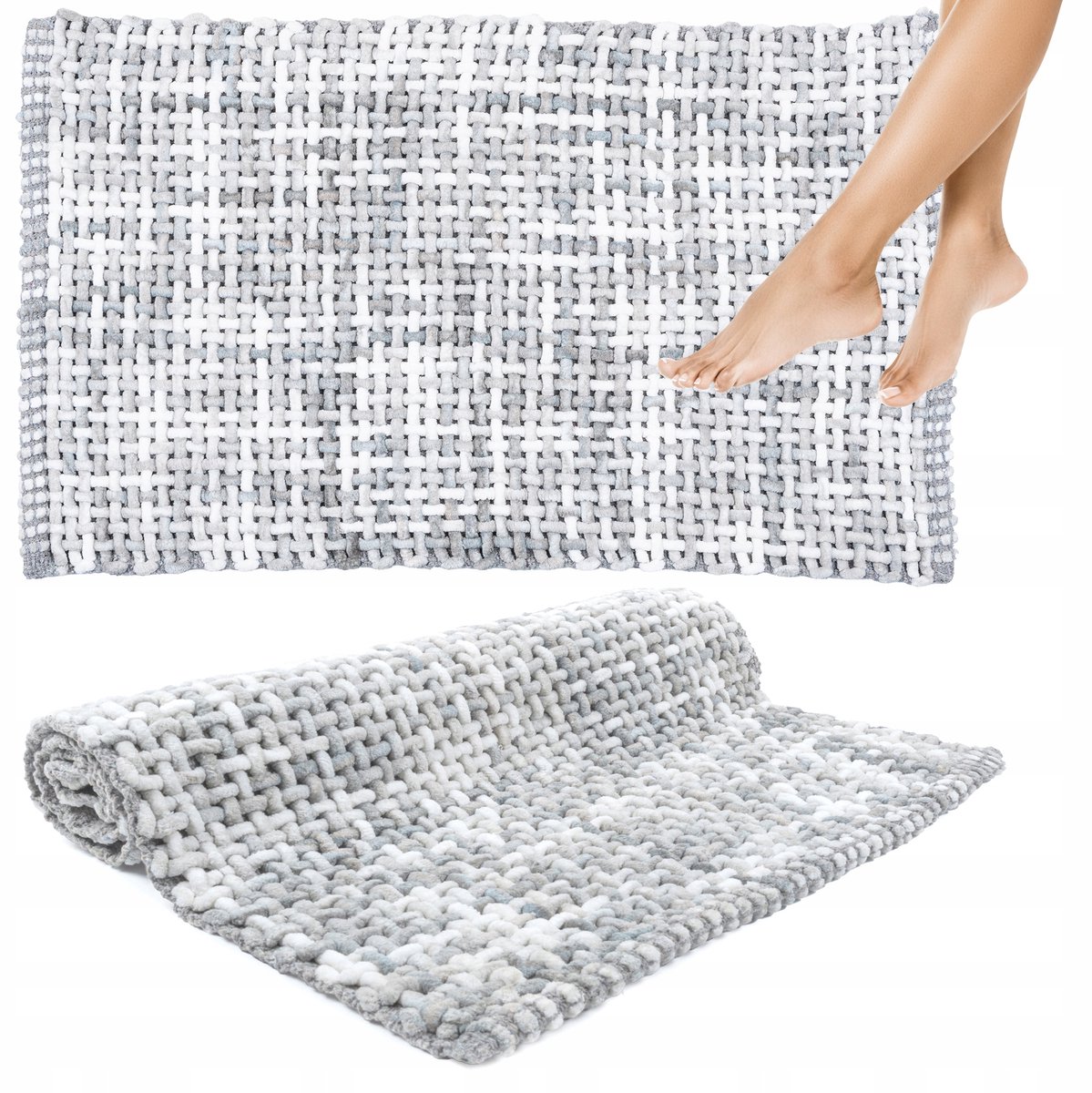 Zachte Badmat Katoen 40x60cm Grijs - Comfort & Stijl