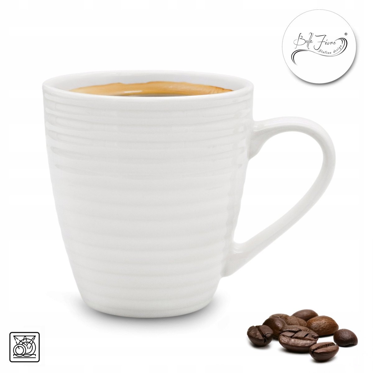 Bella Fiore Porseleinen Mok Wit 440 ml - Elegante Stijl