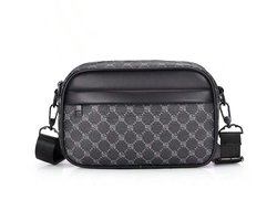 Kleine schoudertas voor heren - multi-pocket-crossbody tassen - messenger schoudertas - waterdichte en lichte schoudertas - voor dagelijks gebruik op werk en reizen - zwart