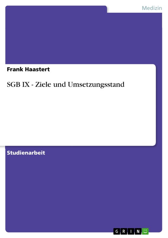 SGB IX - Ziele und Umsetzungsstand - cover