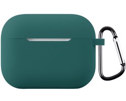 Coverup Hoesje - Geschikt voor AirPods Pro 3 Hoesje - Coverup Siliconen AirPods Case met Sleutelhanger - Donkergroen