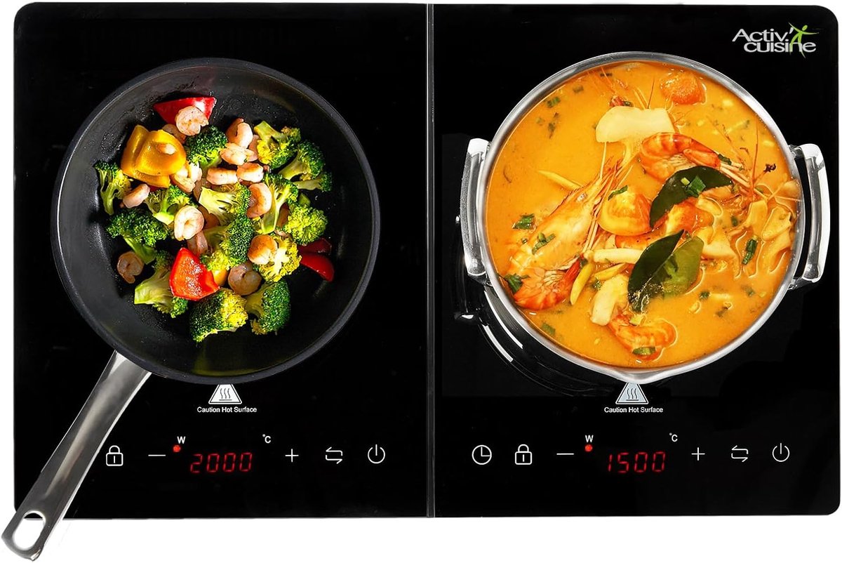 Inductiekookplaat met 2 Kookzones en 10 Temperatuurinstellingen