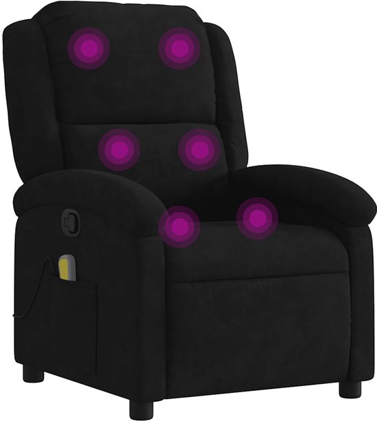 vidaXL Massagestoel Verstelbaar Fluweel Zwart - vidaXL - €211,99