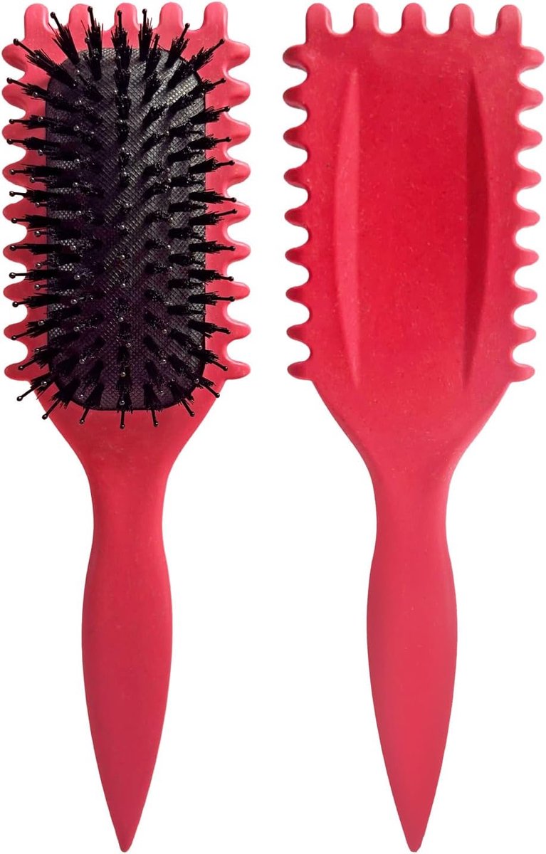 Krulborstel voor Natuurlijke Golven en Pluizenvrij Haar, Ergonomisch Design met Soft-Grip Handgreep