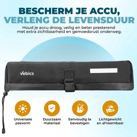 Vebics Accuhoes E-Bike/Electrische Fiets - Beschermhoes voor Bagagedrager Accu van Elektrische Fiets - Zwart van Vebics — afbeelding 3