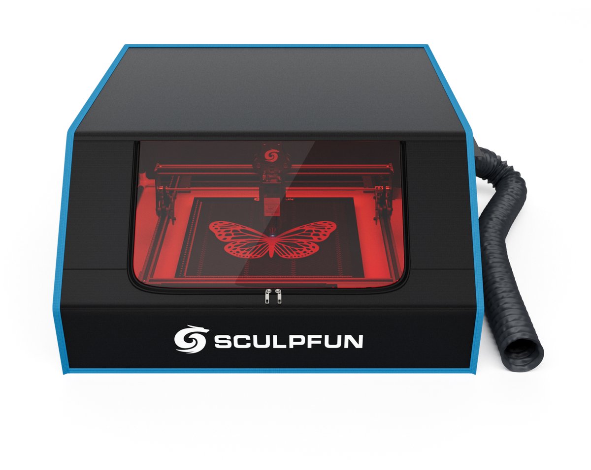 Sculpfun B1 Laser Case - Geschikt voor S6 pro/S9/S10/S30 Serie Lasergraveermachines - Rookwerend en Brandwerend Beschermhuis met Afvoerventilator