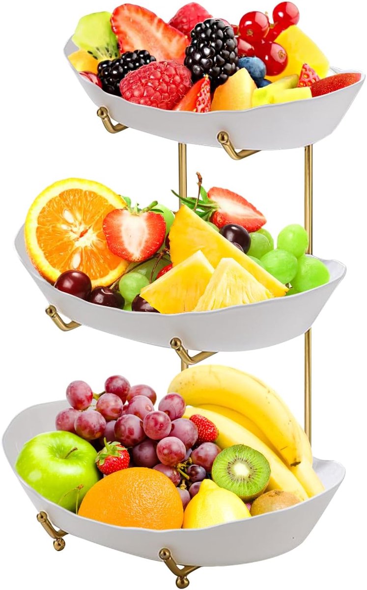 3 Tier Fruitschaal Met Standaard Voor Fruit En Snacks
