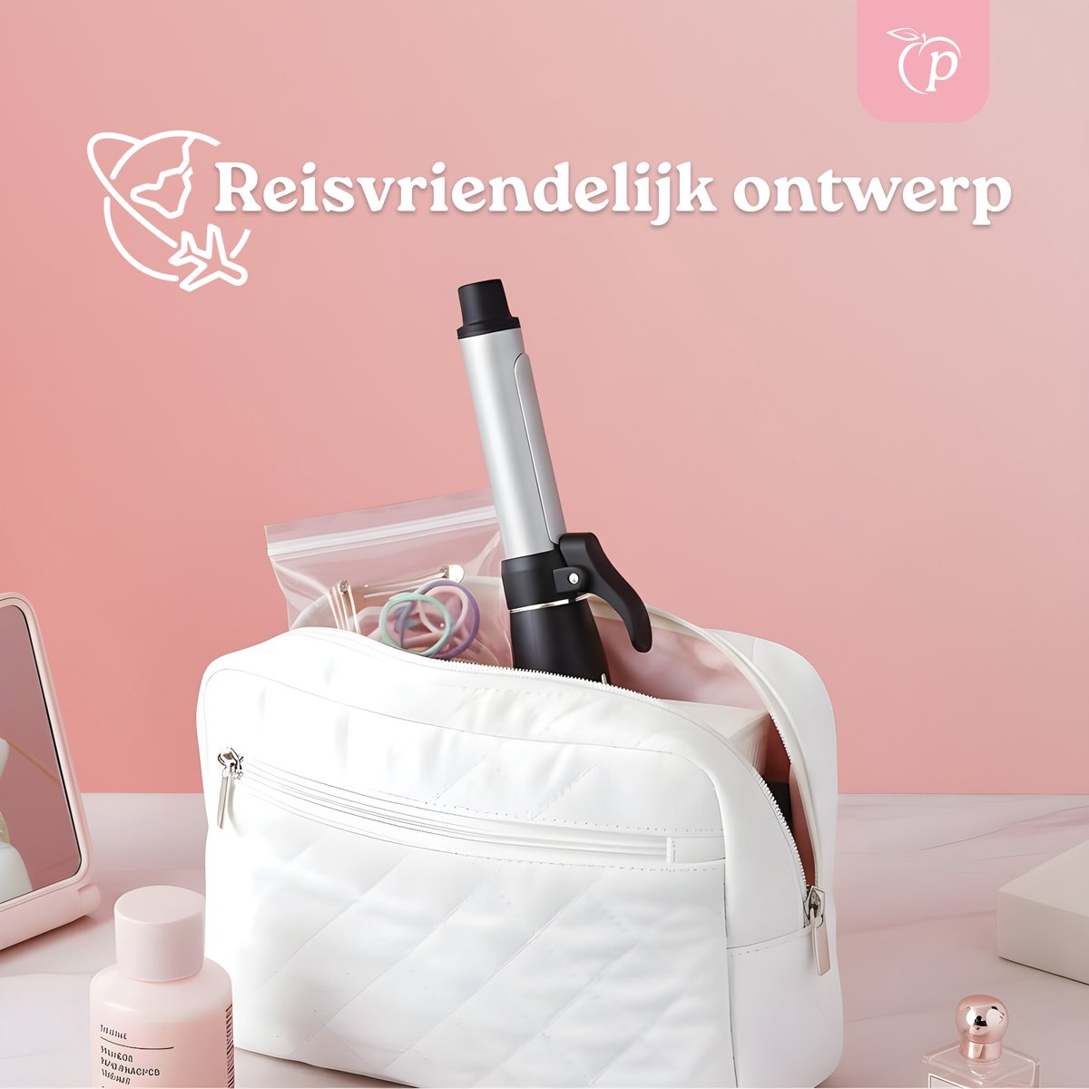 PeachBeauty Mini Krultang Draadloos - Compact en Keramisch thumbnail 2