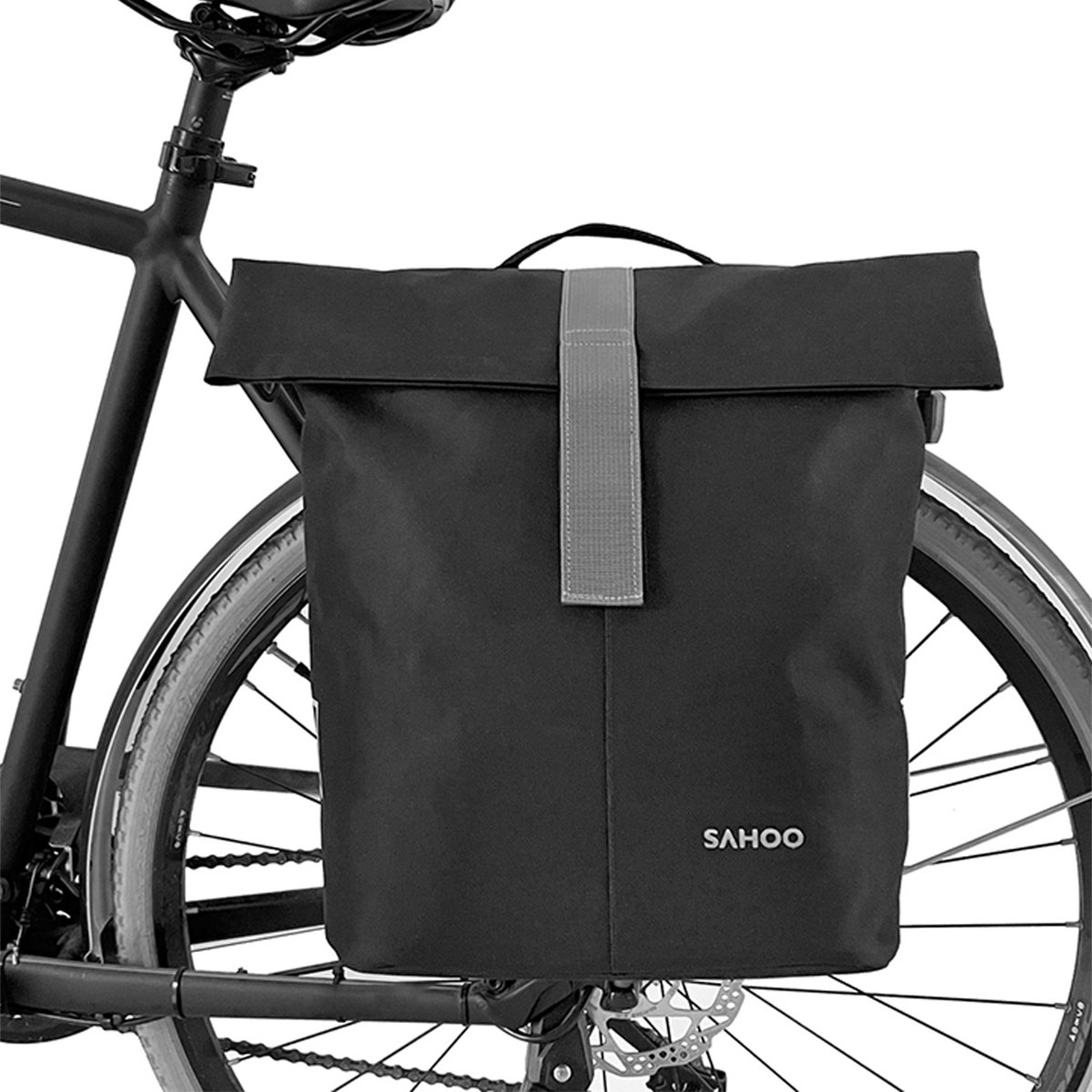 Enkele Fietstas 14L – Waterdichte Bagagedragertas – Afneembare Schouderriem – Achtertas voor Fiets – Ideaal voor Woon-werk & Reizen – Zwart