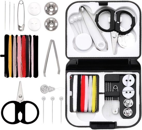 Foto: Mini naaiset reisnaaiset met naaiaccessoires naaitas draagbare naaiaccessoires voor hobbyisten reizigers inclusief naald garen knopen