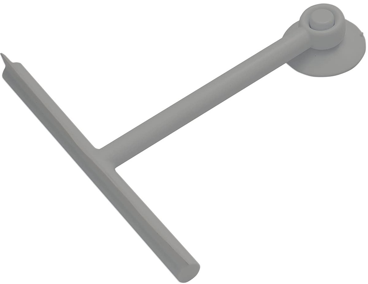 Ibenzoa® Taupe douchewisser met zuignap en rubberen afwerking voor glasreiniging