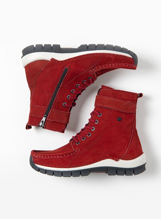 Wolky Dames Hoge veterschoenen 04738 Reach Rood bol