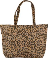 Cabas Léopard - Marron | 57 x 37 x 17 cm | Toile | Sac à bandoulière/Sac à langer | Mode Favorite