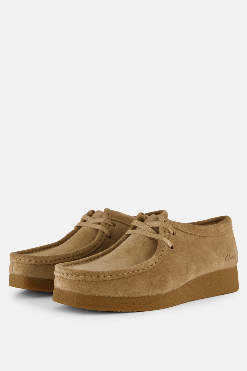 CLARKS WallabeeEVOSh Dames Veterschoenen - Suede - Beige