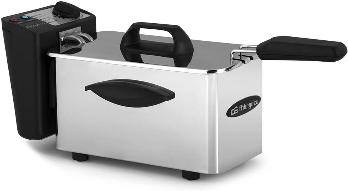 Friteuse 1,5 liter RVS met Inklapbare Handgreep en Regulierbare Thermostaat