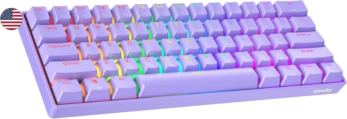 60% Hot Swap Mechanisch Gaming Toetsenbord met RGB Achtergrondverlichting voor PC en Mac