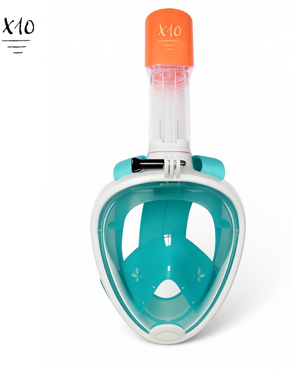 X10 Snorkelmasker - Duikbril - Snorkel - Snorkelset - Full Face Masker - Volwassenen - Turquoise - S/M