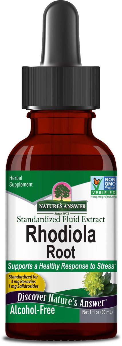 Natures Answer Rhodiola extract alcoholvrij gestandaardiseerd 30 Milliliter