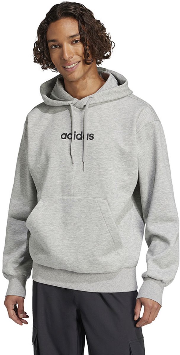 Adidas Essentials Linear Fleece Hoodie S Man Zwart