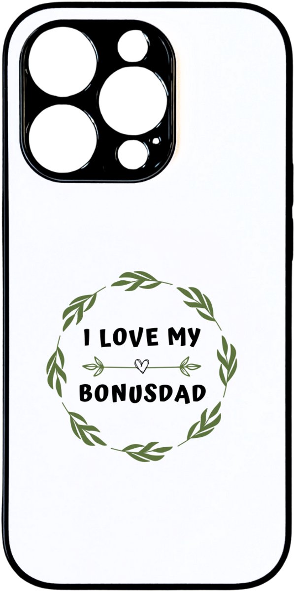 Hacebo® - I love my bonusdad telefoonhoesje - Papa - liefste bonusvader - telefoonhoesjes - vader cadeautjes - vaderdag - verjaardag - geschenk - kado - hoesje geschikt voor iPhone 14 Pro