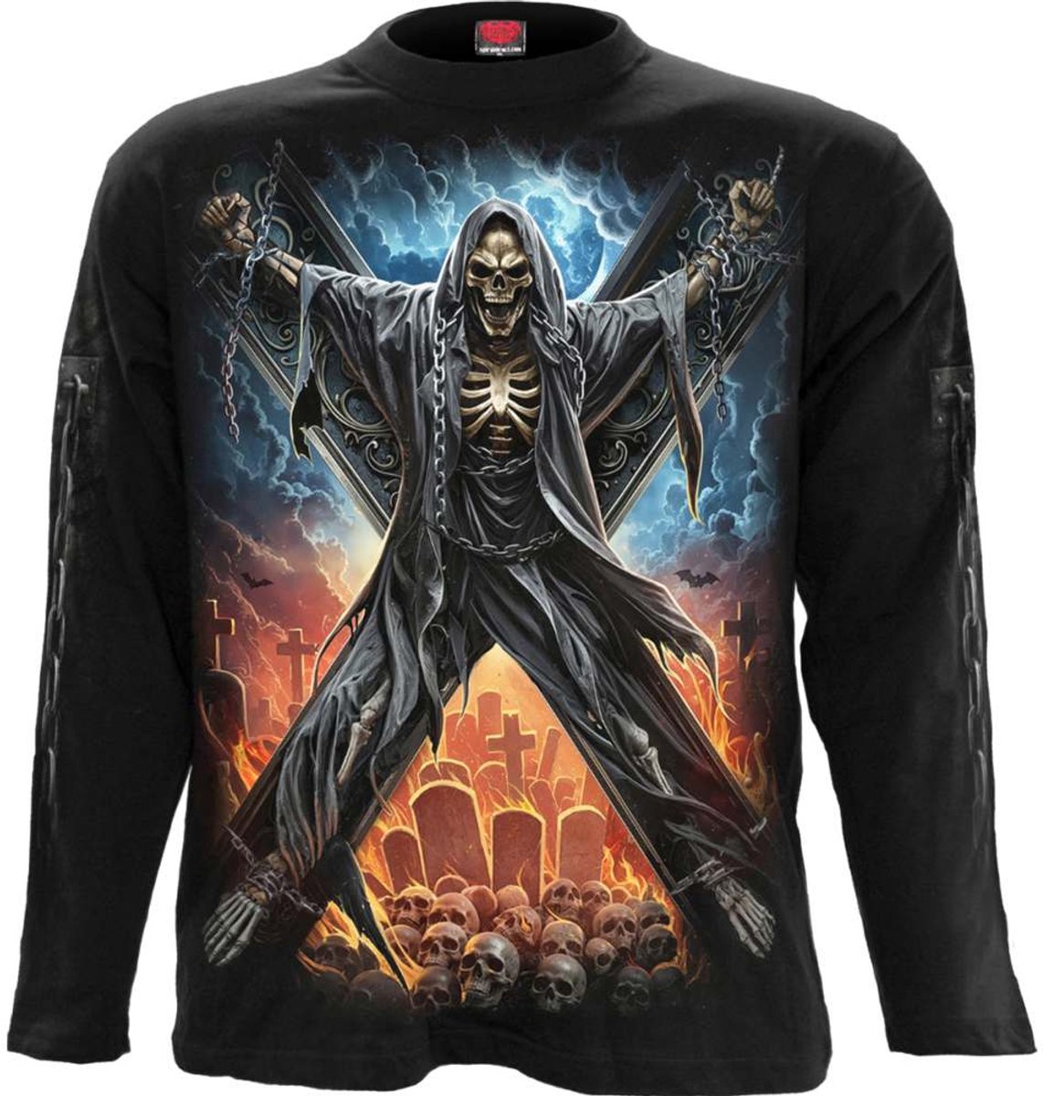 Spiral - Crossed Over Longsleeve shirt - XL - Zwart