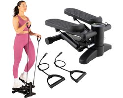 Tunturi Stepper - Stepper Fitness - Traploper - Aerobic Step - Fitness - Incl display en Weerstandsbanden - Zwart
