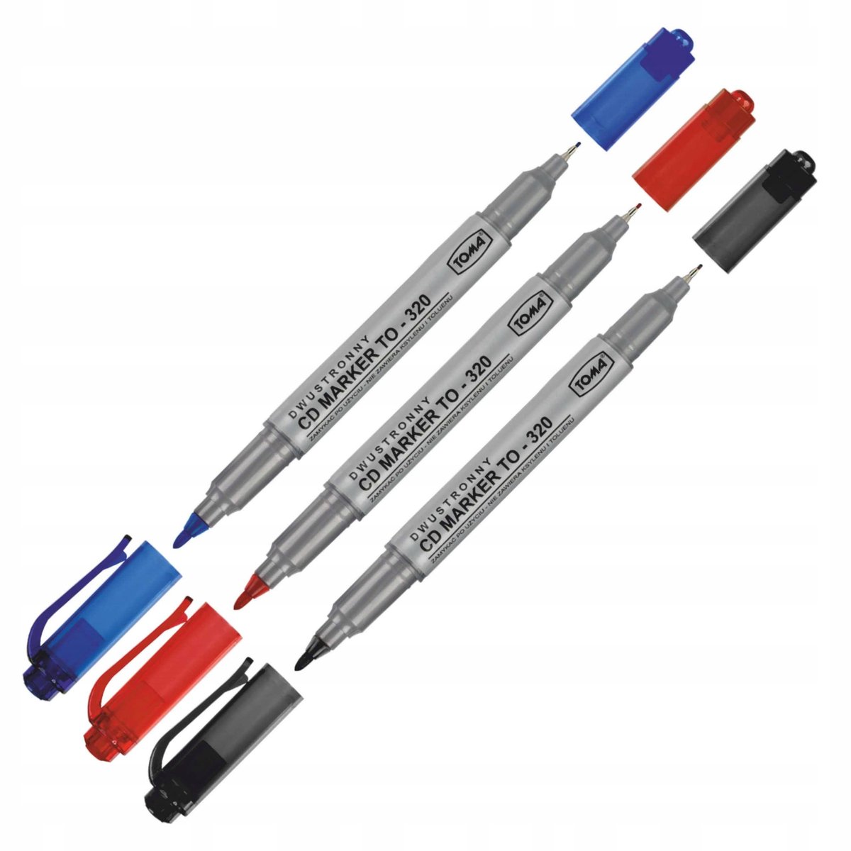 Dubbelzijdige CD Markers - Zwart, Rood, Blauw (3 stuks)