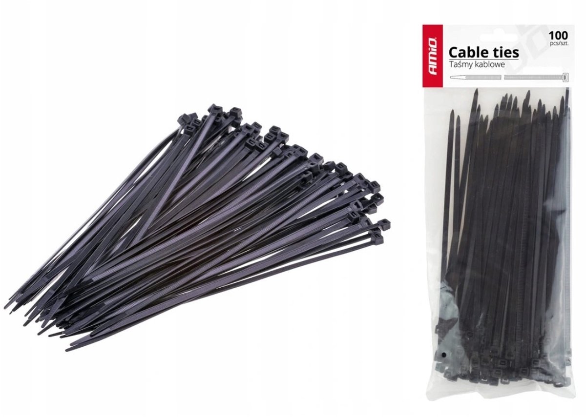 Zwarte Kabelbinders 4,8x300mm - 100 Stuks