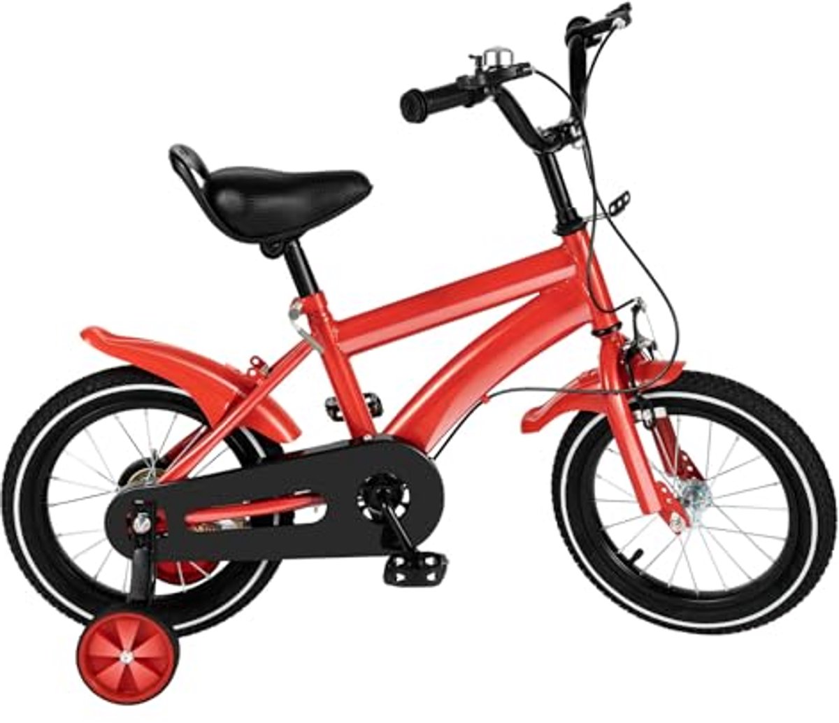 Kinderfiets met Steunwielen voor en 14 Inch Voor 2 tot 4 Jaar Oud
