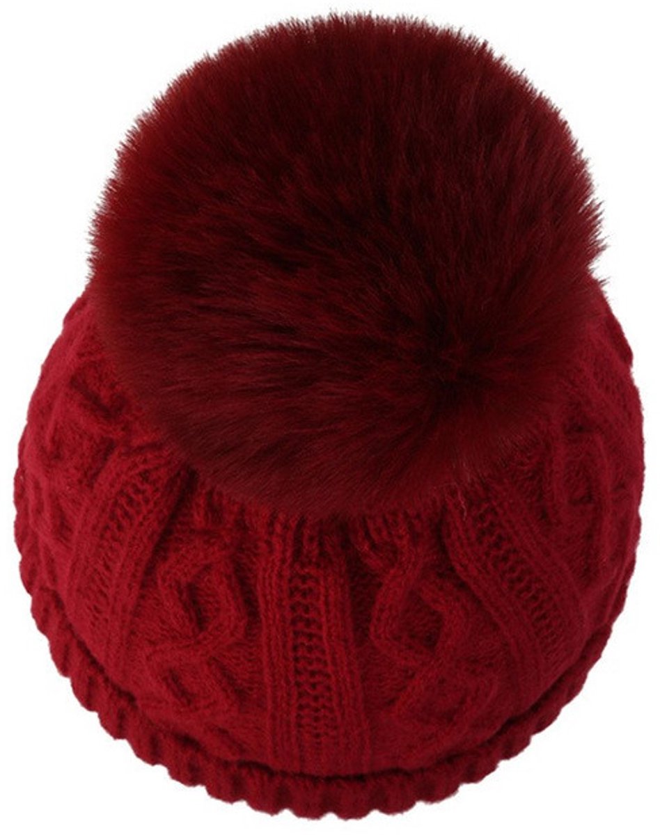 1 stuk dames wintermuts, wollen muts, thermische laag katoen met pompon, dames outdoor skiën,zwart — cadeau in Mode & Accessoires - foto 3