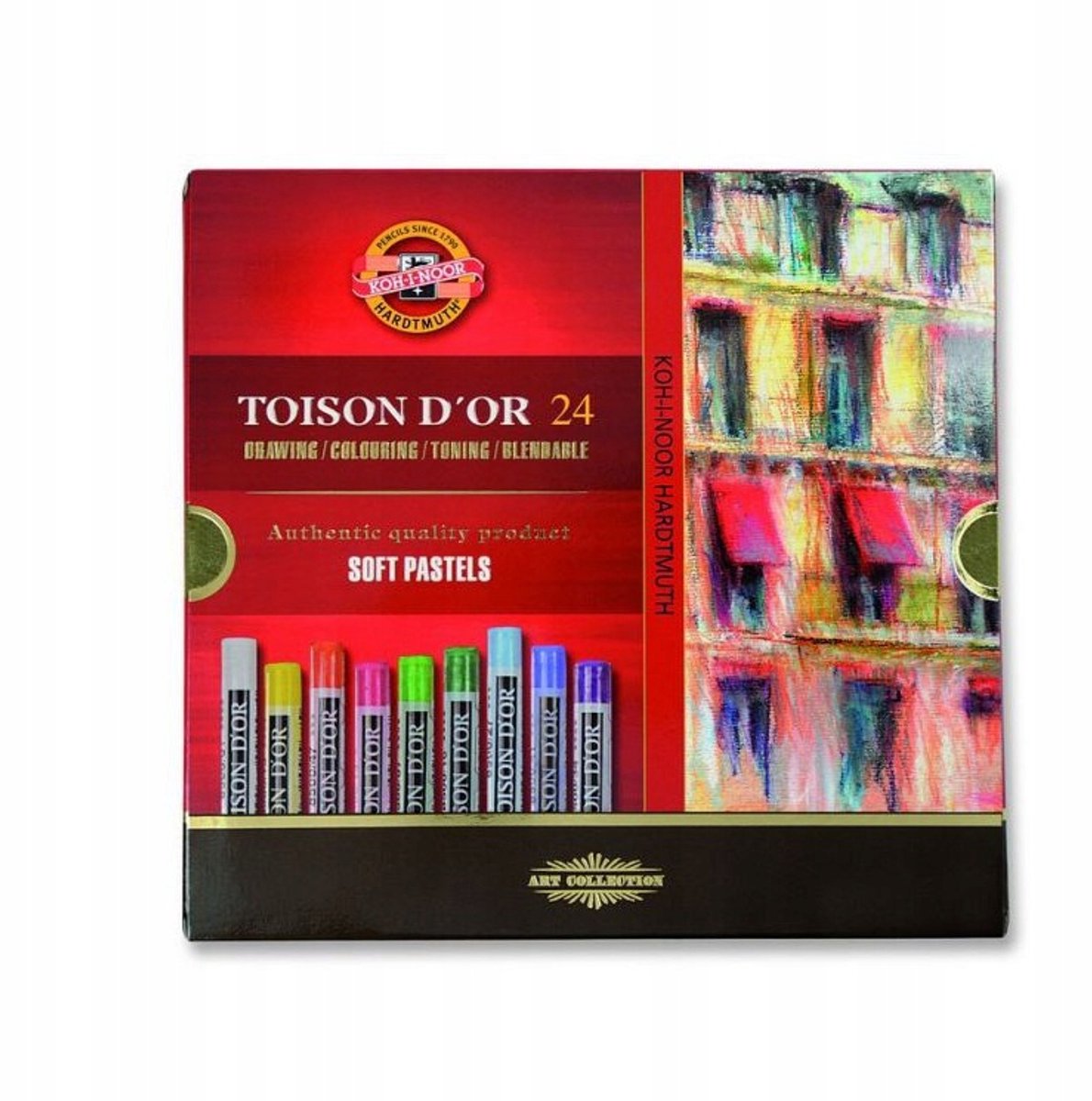 Koh-I-Noor Droge Pastels 24 Kleuren - Artistiek Tekenmateriaal