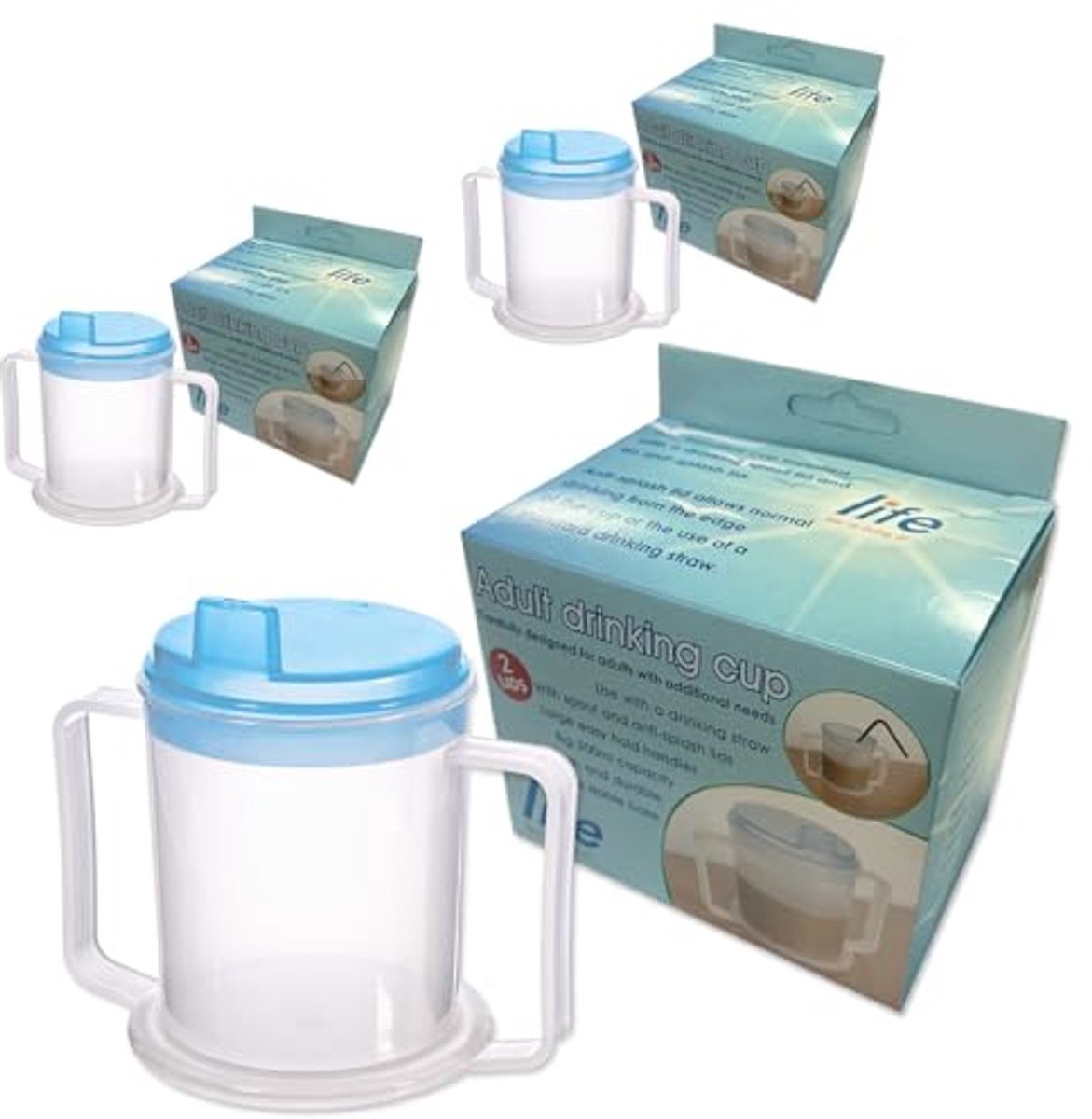 Image of 3 Pack Drinkbekers voor Gehandicapten - Handige Grip en 300ml Capaciteit