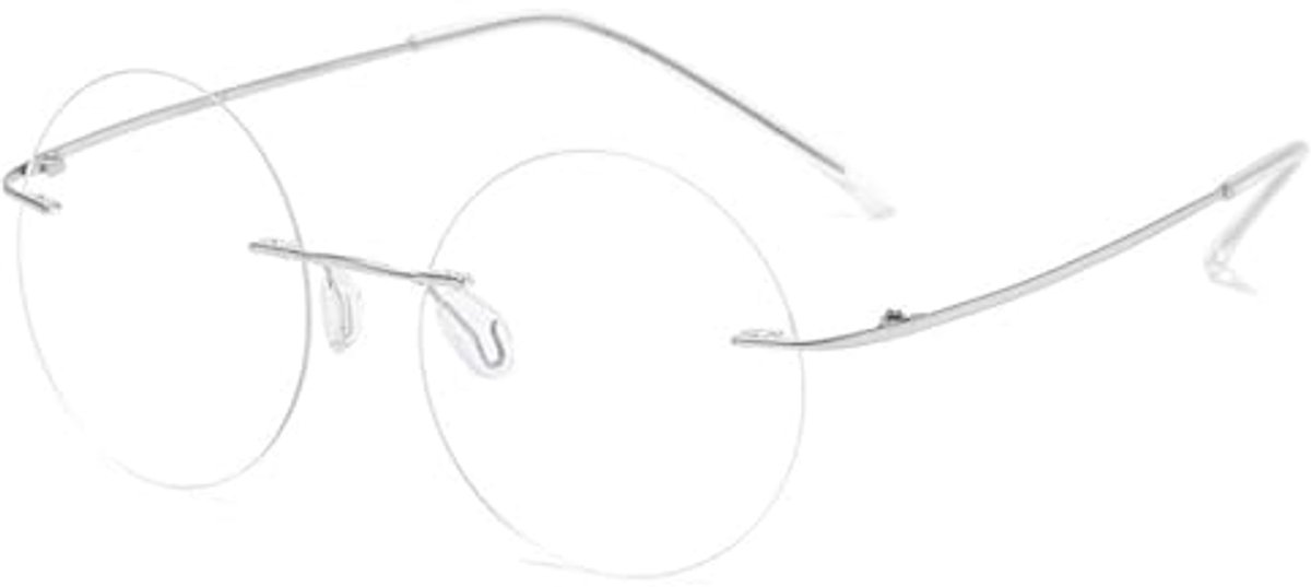 Ronde Randloze Leesbril met Blauw Lichtfilter voor Dames en Heren - Flexibele Scharnieren en Modieus Design