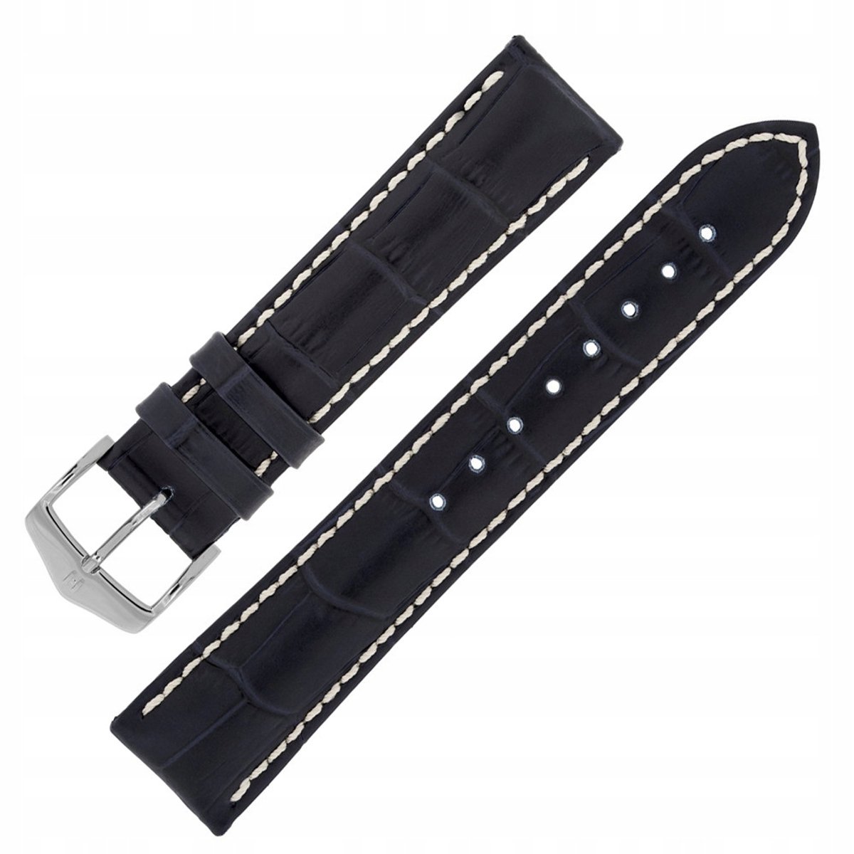 Hirsch Horlogeband Leeg Blauw 18mm - 10302880-2-18