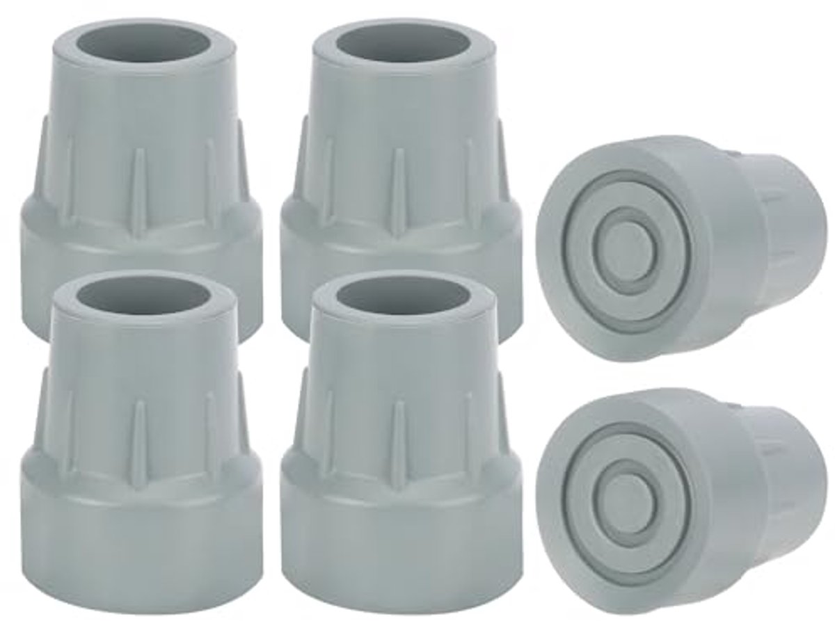 6 Stuks Zware Rubber Vervangtips voor Stoelen - Universele Antislip Einden voor Loopstokken, Toiletten, Douche- en Badstoelen