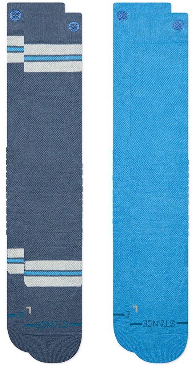 Stance heren performance freshtek infiknit snow 2P sokken kaden mid poly blauw