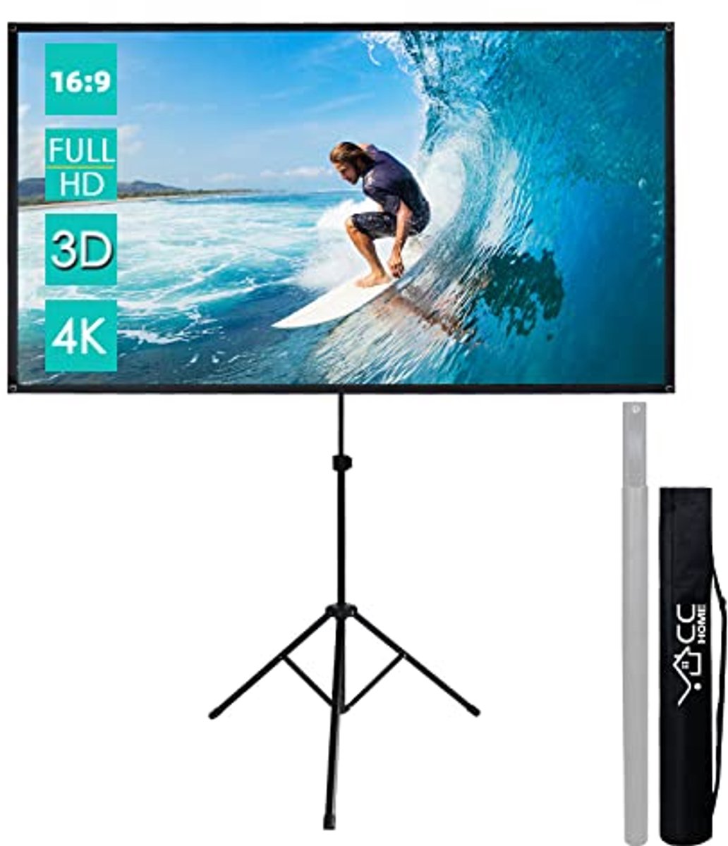 Vouwbaar projectiescherm met statief 80/90/100 inch - Perfect voor thuisbioscoop en mobiel gebruik