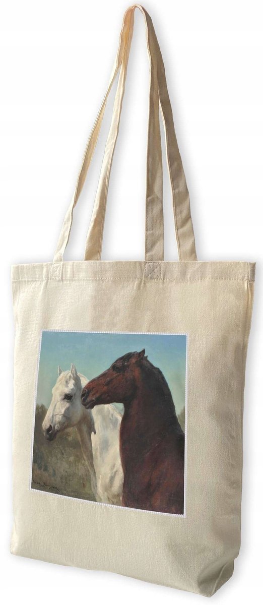 Shopper Tas met Rosa Bonheur Paarden Print - Katoen