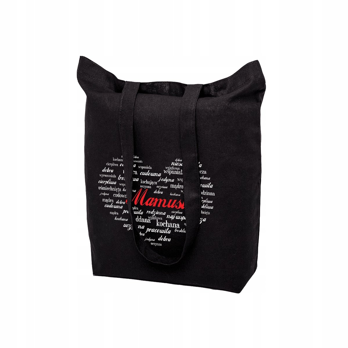 Zwarte katoenen Moederdagtas - 38x42cm, 220g - Uniek cadeau