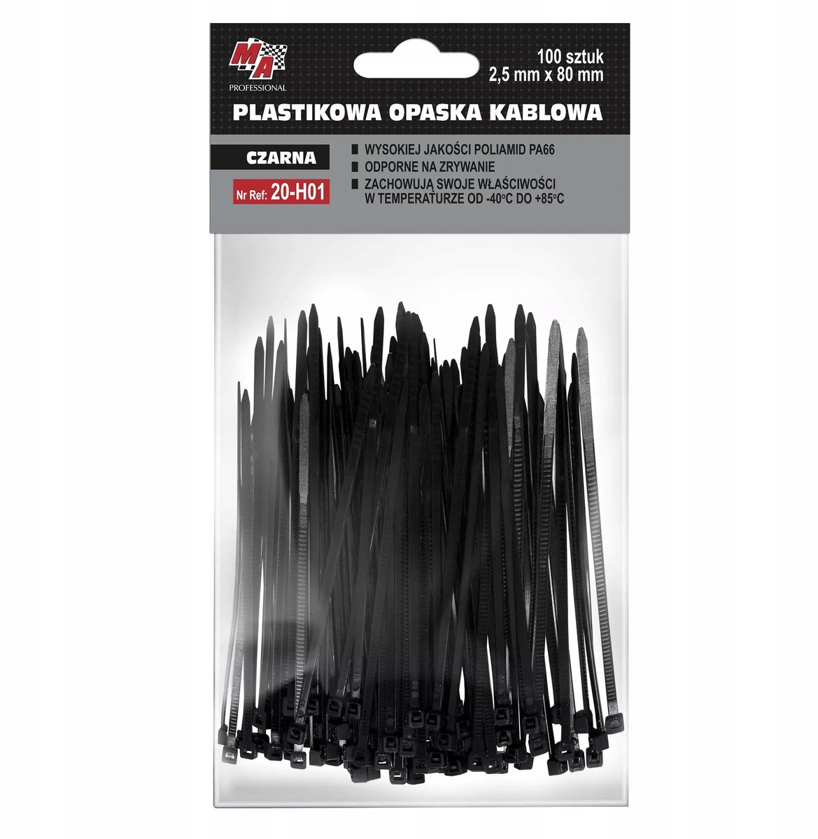 Moje Auto Kabelbinders Zwart 4,8x300mm - 100 Stuks
