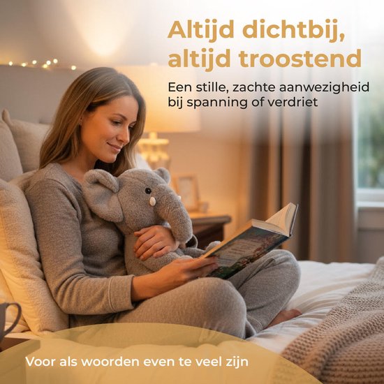 Verzwaringskussen 2 KG Dreambuddy Nollie de Olifant - 2 KG - Verzwarings knuffel - Verzwaarde Knuffel - Anxiety Knuffel - Kalmerende Knuffel - Olifant Knuffel - Weighted Stuffed Animal - Elephant Animal - Slaapknuffel - Rustgevende knuffel van Merkloos — afbeelding 4