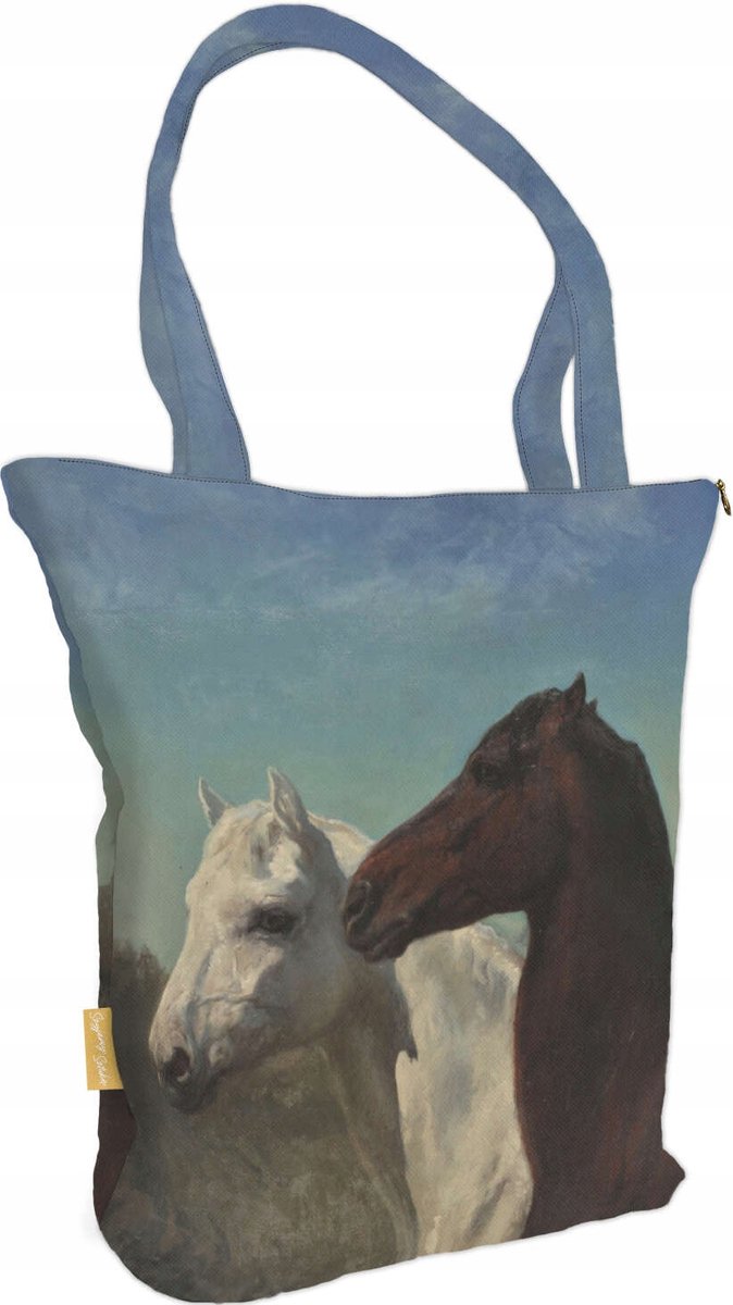 Shopper Tas met Kunstprint: "Twee Paarden" Rosa Bonheur