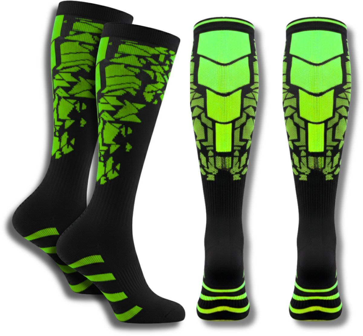 LUCCIO Performance 2 paar Compressiekousen - Sportsokken - Steunkousen - Hardloopsokken - 20-30 mmHg - Wandelsokken - Hardlopen, Reizen, Sport & Herstel - Groen - Maat 38-42 - Unisex