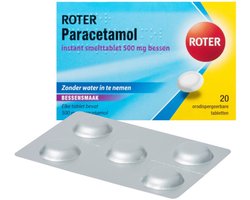 Roter Paracetamol 500mg Smelttablet Bessen - 2 x 20 smelttabletten