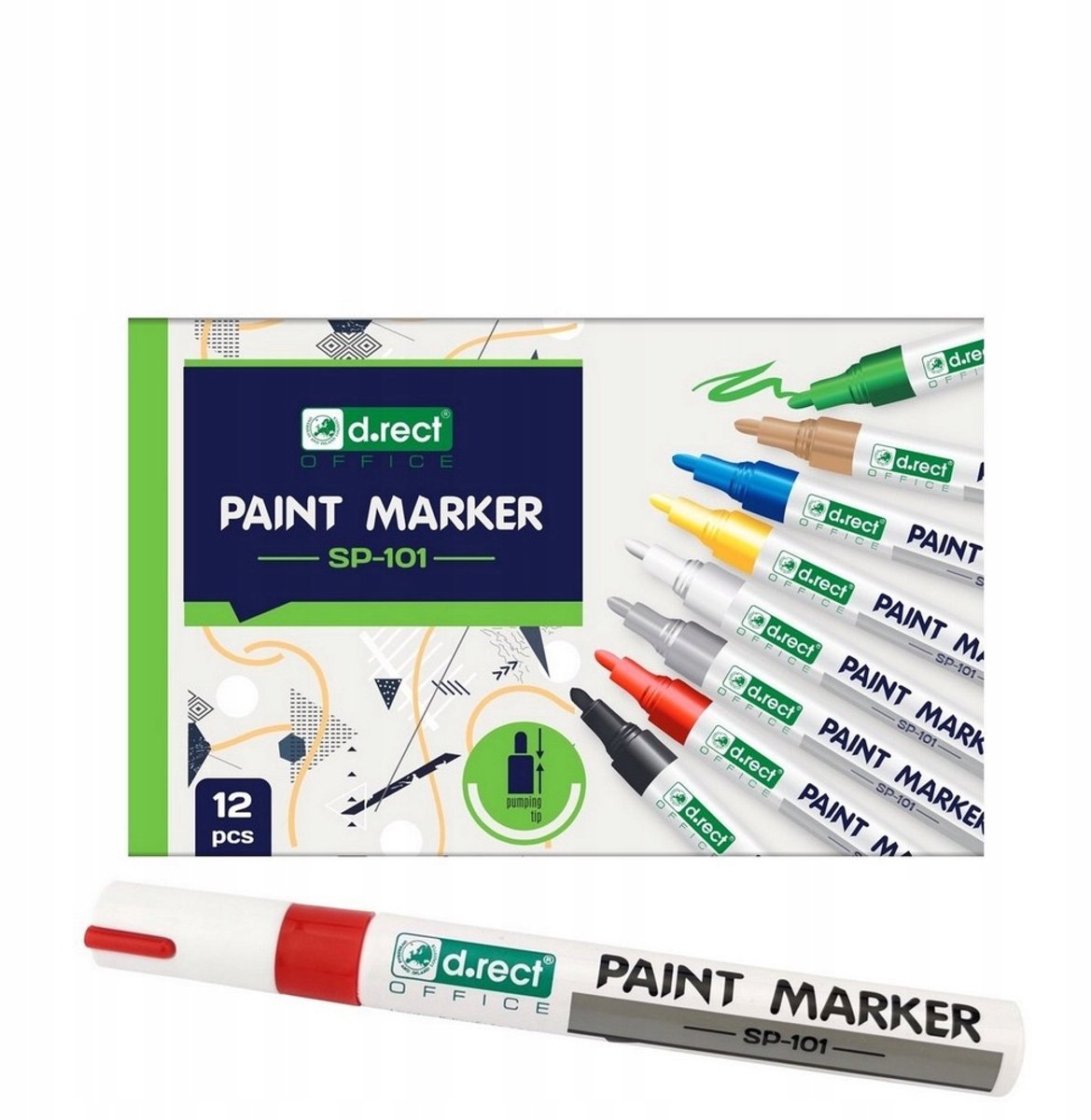 D.RECT ​​SP-101 Olie Marker Rood - Waterdicht & Sneldrogend (2-4,5mm)
