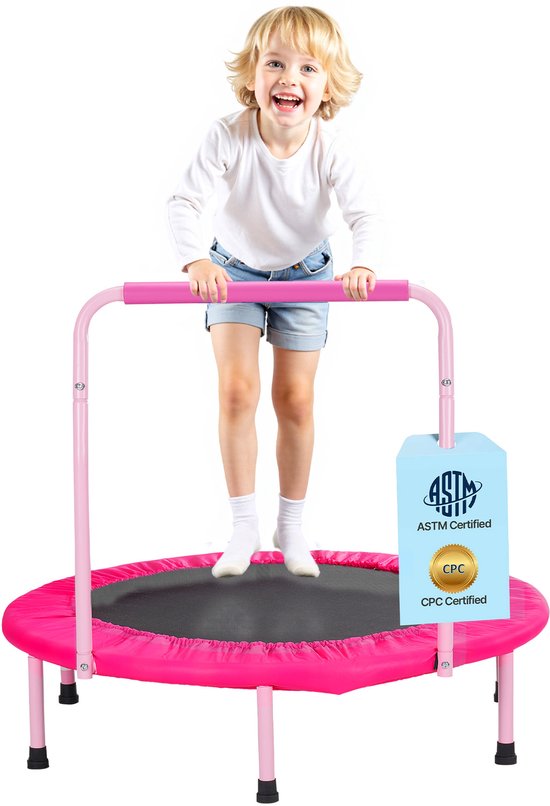 VEVOR Trampoline Opvouwbare Mini Trampoline 100kg Rebounder Trampoline 36" Roze