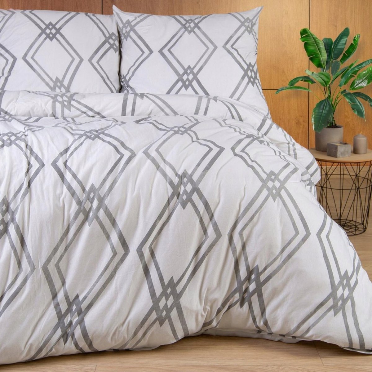 Jersey Beddengoed 220x200cm - 100% Katoen - Geometrisch