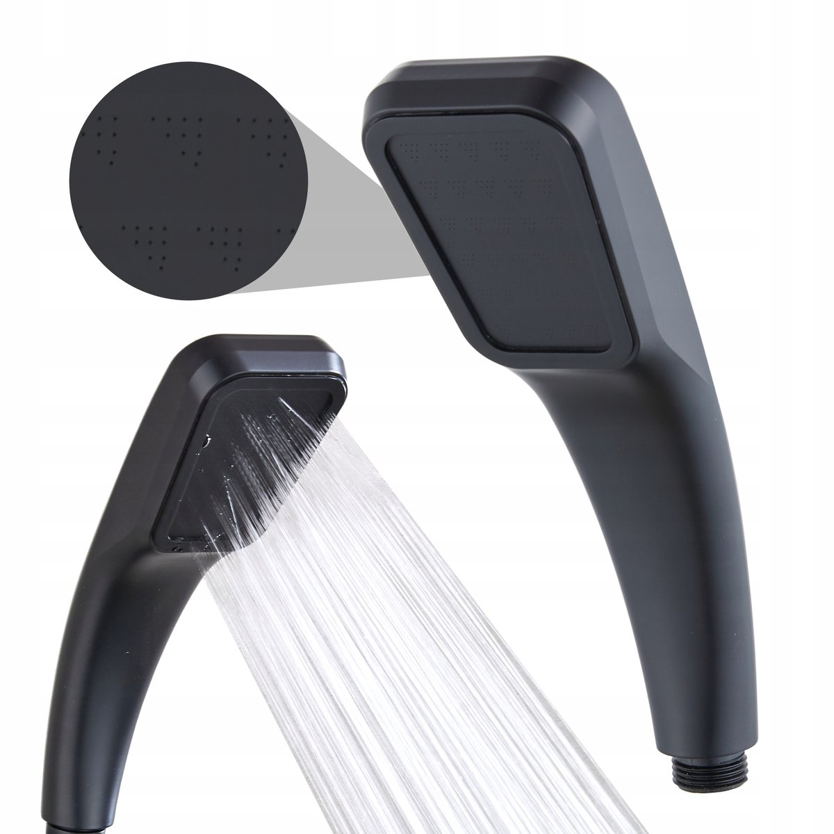 Zwarte Eco Douchekop met Luchtinjectie - Bespaart Water