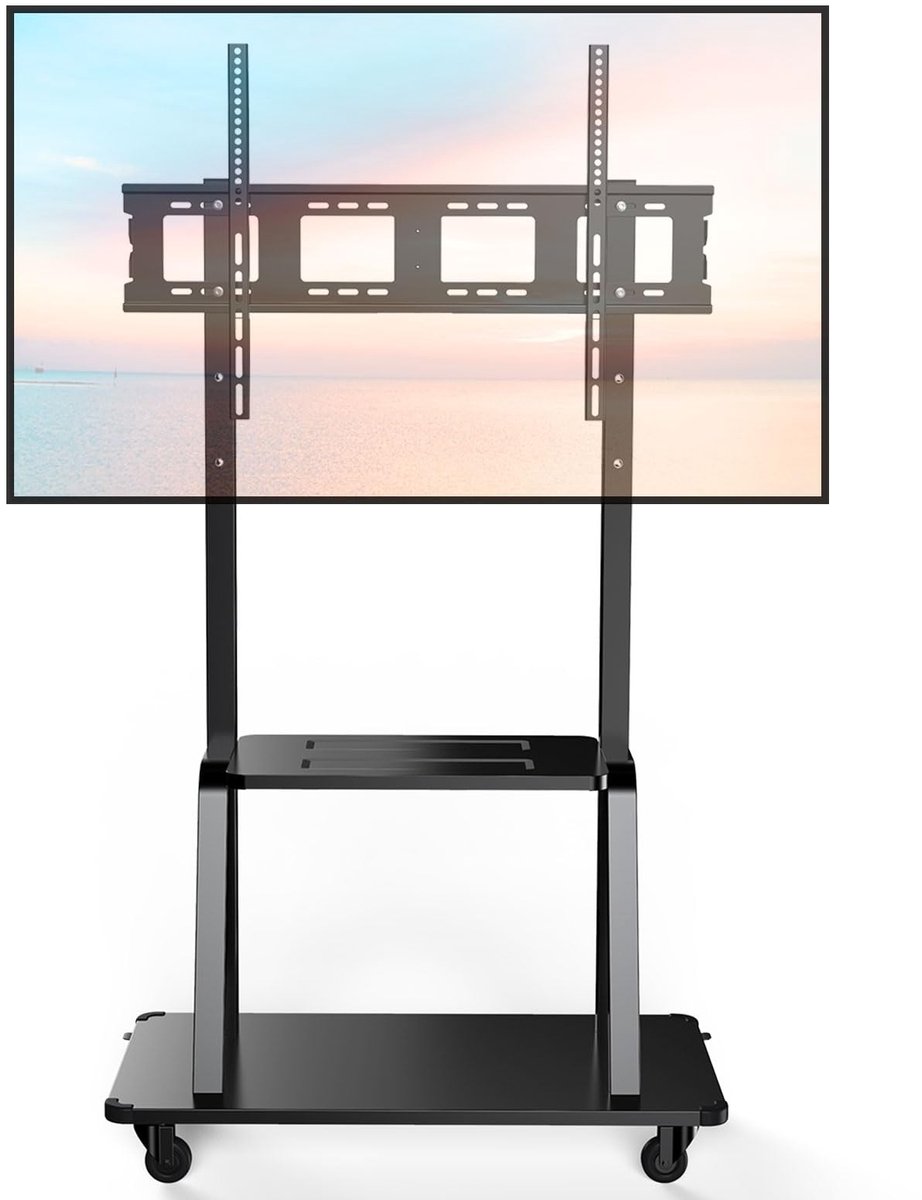 Azomor® Verstelbare mobiele TV-standaard met wielen voor grote schermen
